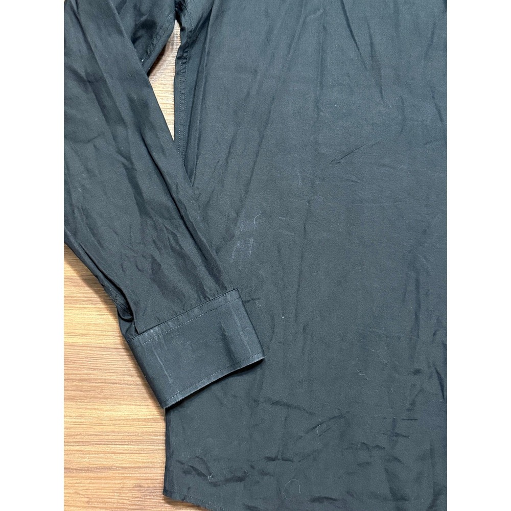 Burberry London Mens Tailored Fit Button Down Shirt Black Long Sleeve Sz 16-41 R - Picture 11 of 11